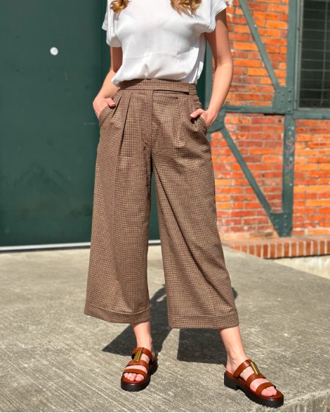 Kalhoty dámské Max Mara hnědé